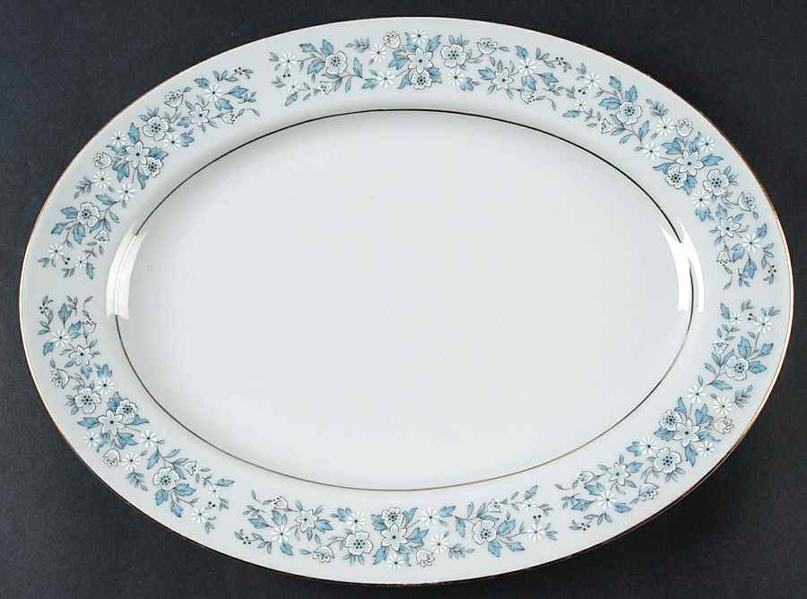 Brocade (Gold Trim) 12" Oval Serving Platter by Towne House-1
