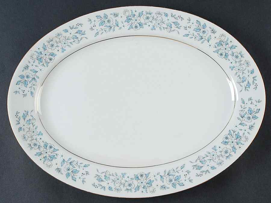 Brocade (Gold Trim) 14" Oval Serving Platter by Towne House-1