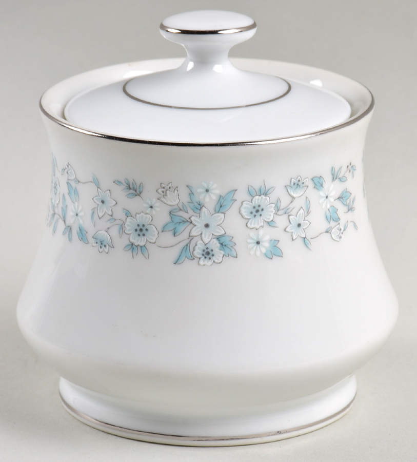 Brocade (Platinum Trim) Sugar Bowl & Lid by Towne House-1