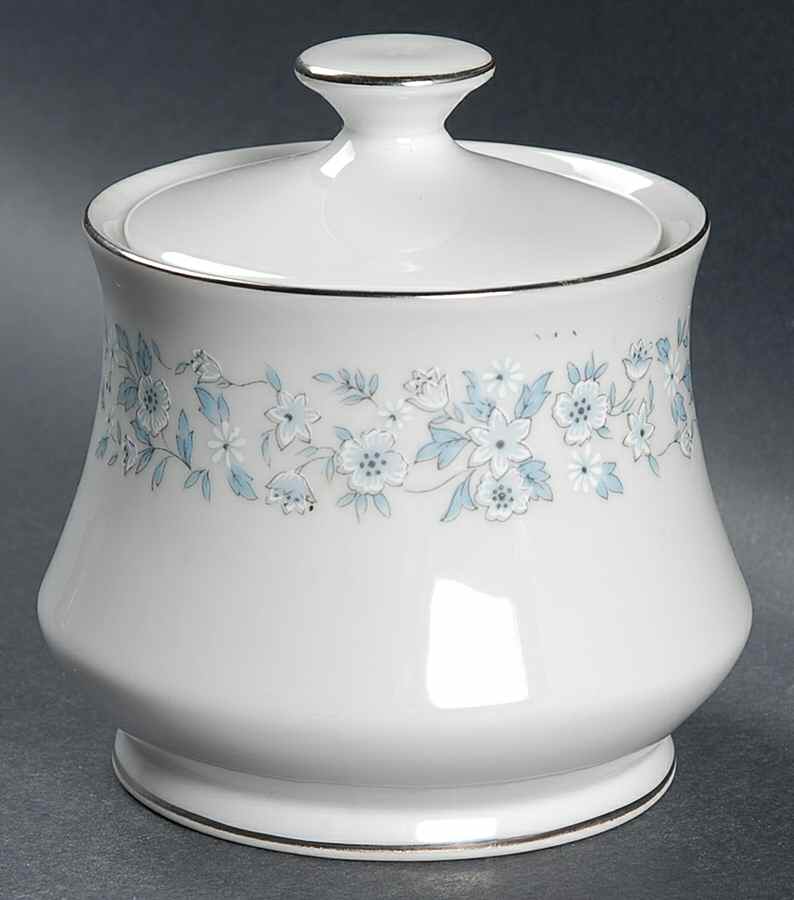Brocade (Platinum Trim) Sugar Bowl & Lid by Towne House-1
