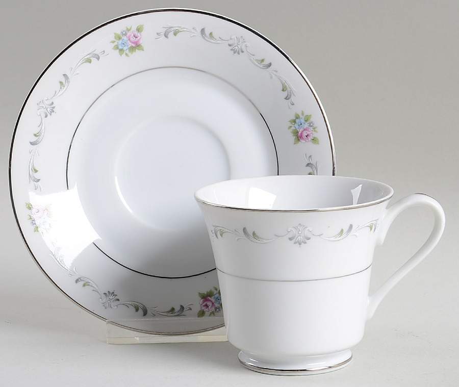Cameo Rose Footed Cup & Saucer Set by Towne House-1