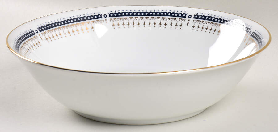 Golden Blue 9" Round Vegetable Bowl by Towne House-1