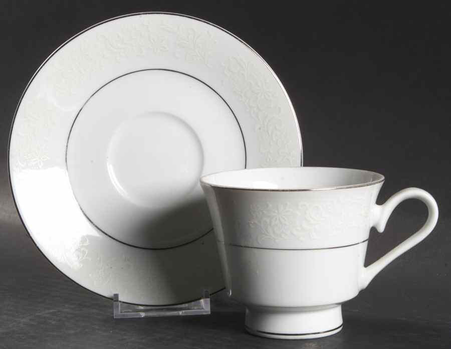 Illusion Footed Cup & Saucer Set by Towne House-1