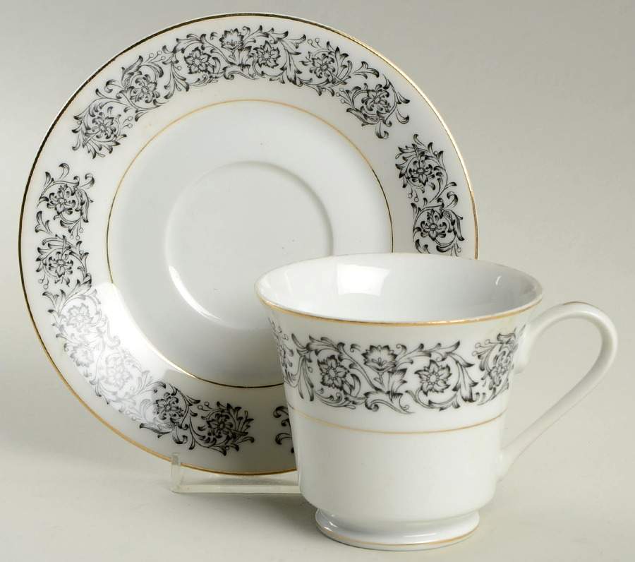 Isabella Footed Cup & Saucer Set by Towne House-1
