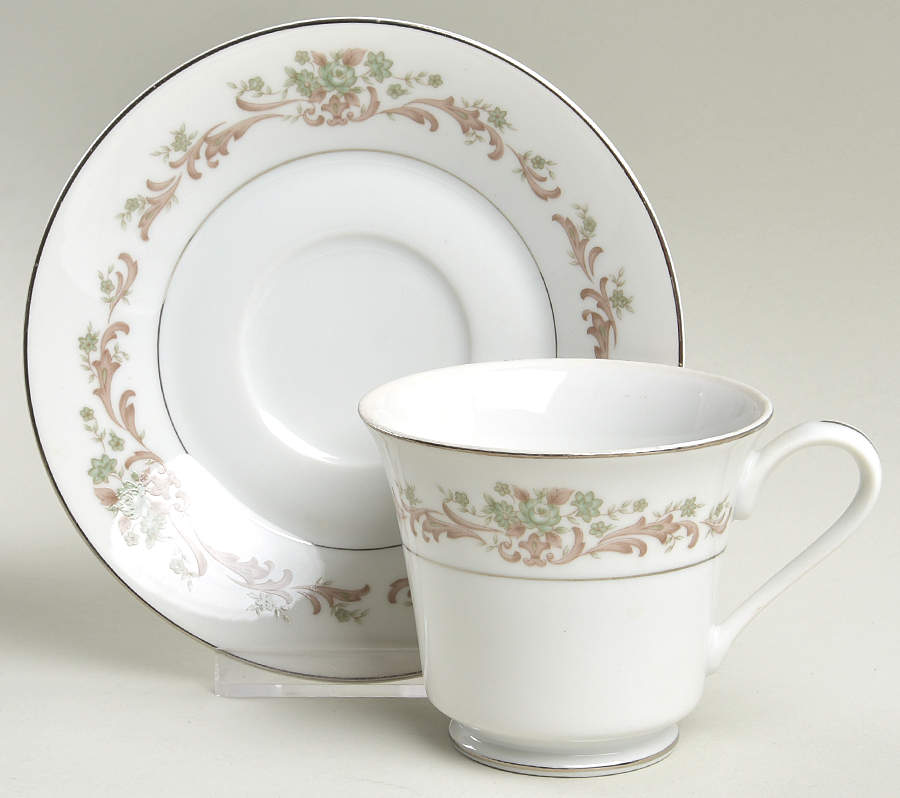 Laurel Footed Cup & Saucer Set by Towne House-1