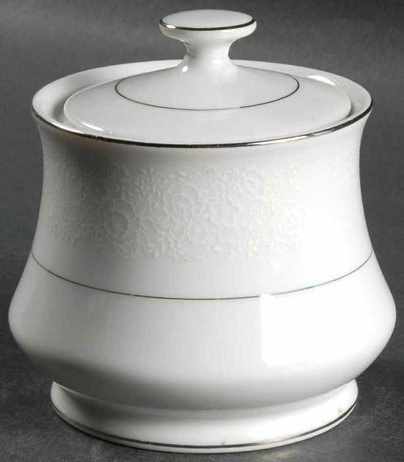 Platina Lace Sugar Bowl & Lid by Towne House-1