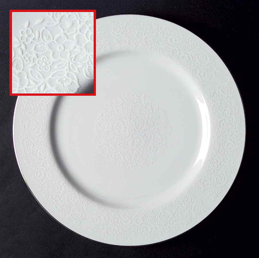 White Lace Dinner Plate by Towne House-1