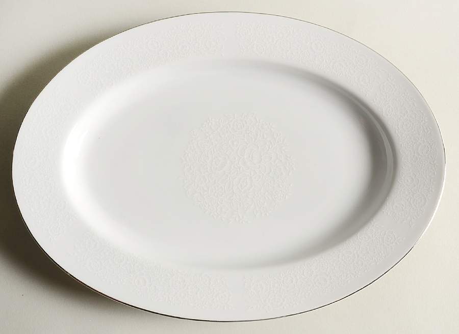 White Lace 12" Oval Serving Platter by Towne House-1