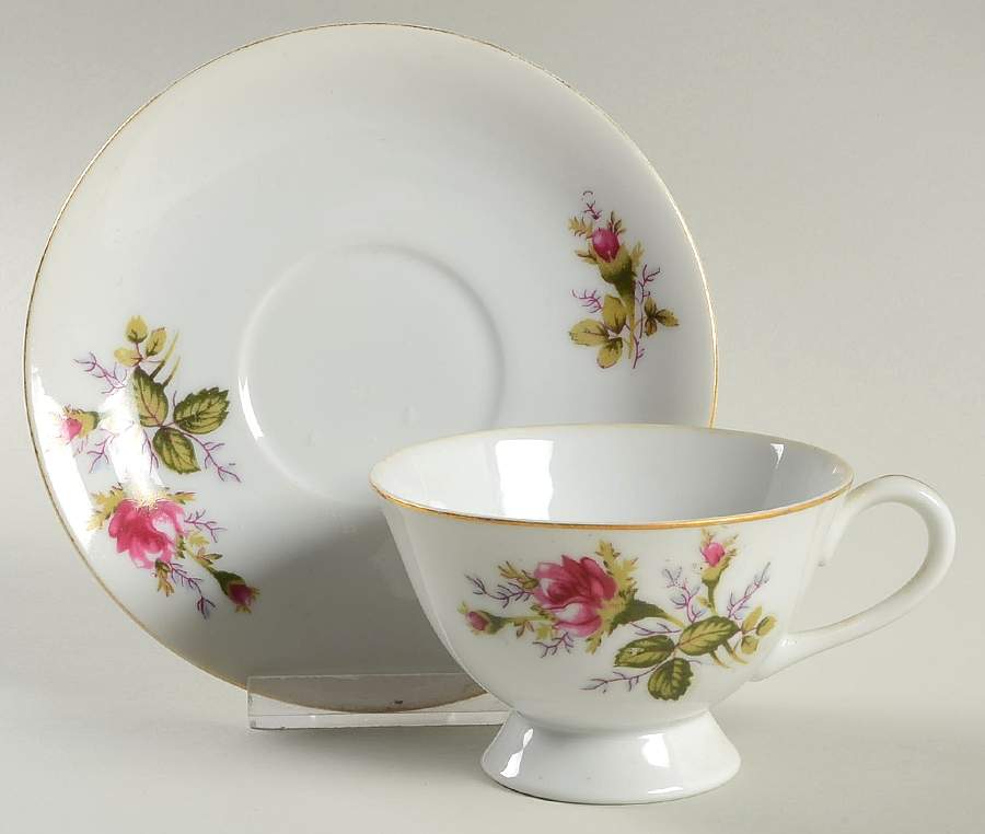 Moss Rose Footed Cup & Saucer Set by Thames-1