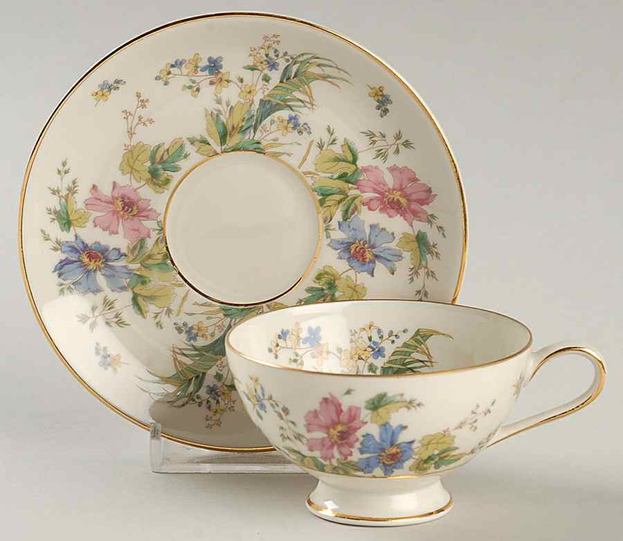04491 (Cream Background) Footed Demitasse Cup & Saucer Set by Thomas-1