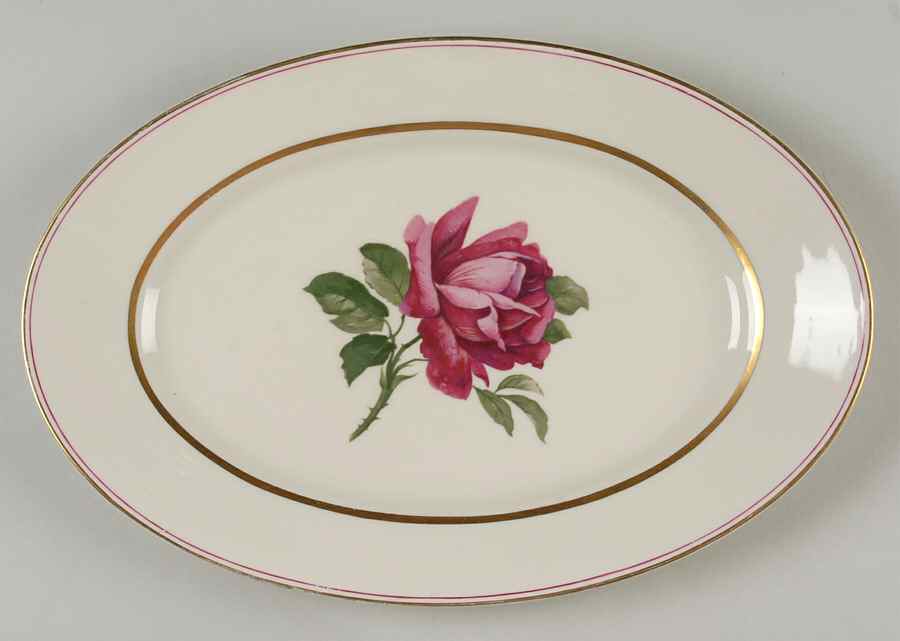 07360 (Cream Background) 12" Oval Serving Platter by Thomas-1