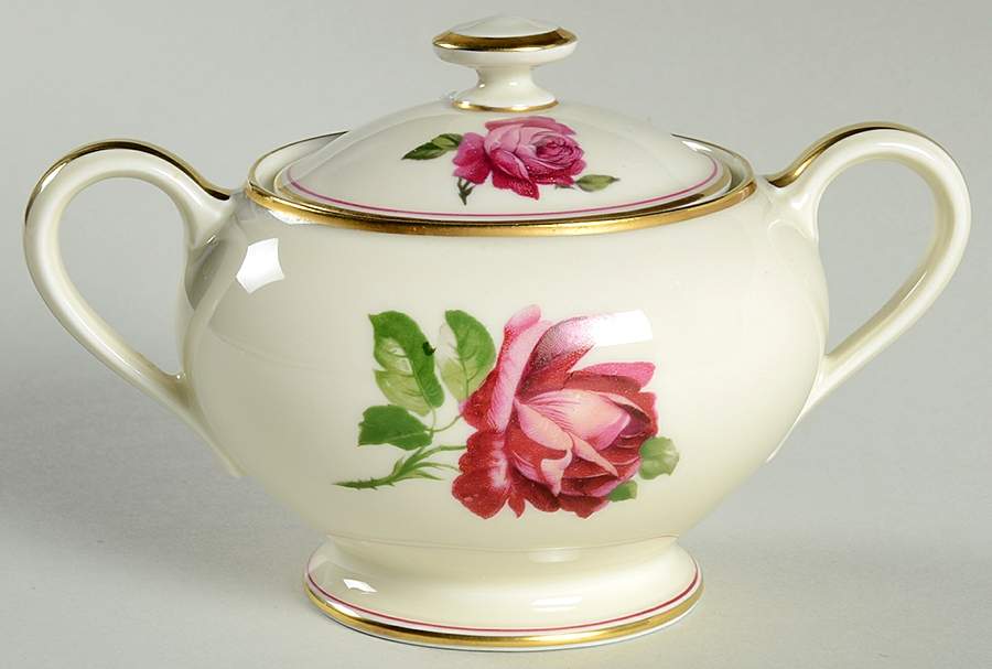07360 (Cream Background) Sugar Bowl & Lid by Thomas-1