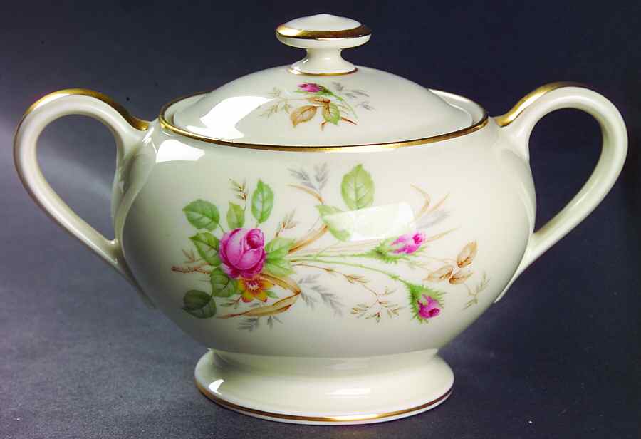 07470 (Cream Background, Embossed) Sugar Bowl & Lid by Thomas-1