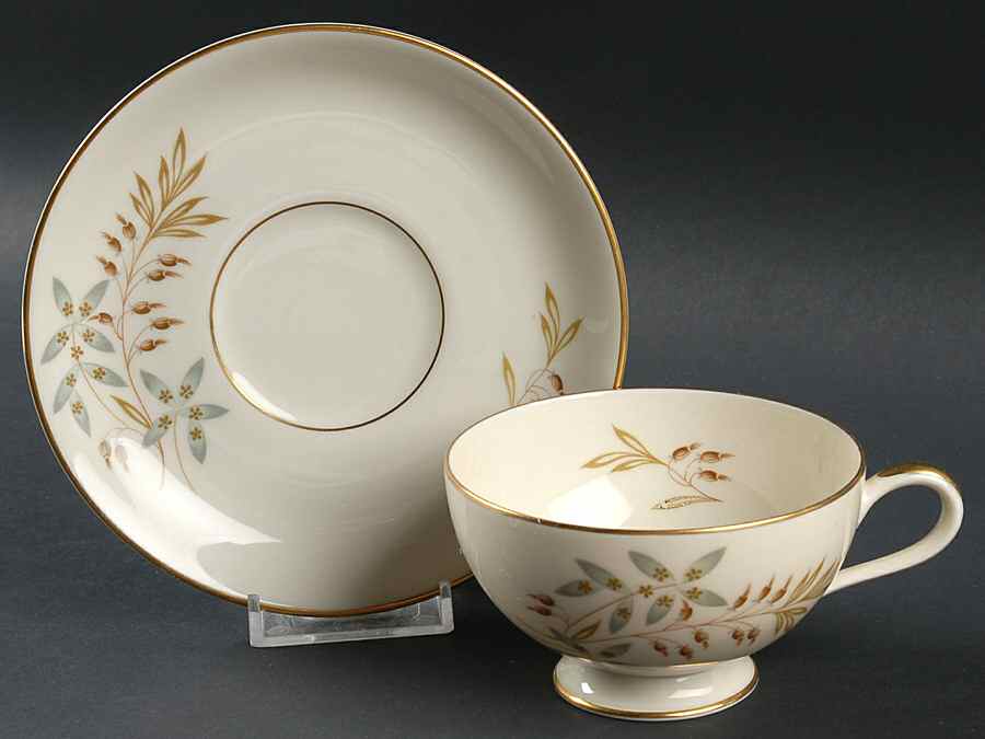 07472 Ivory (Smooth) Footed Cup & Saucer Set by Thomas-1