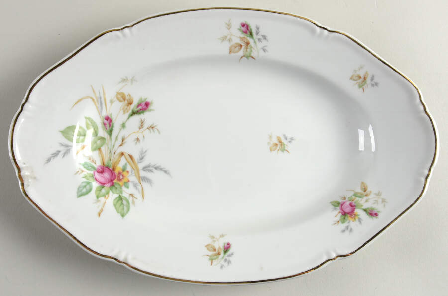 7470 (White, Scalloped) 12" Oval Serving Platter by Thomas-1