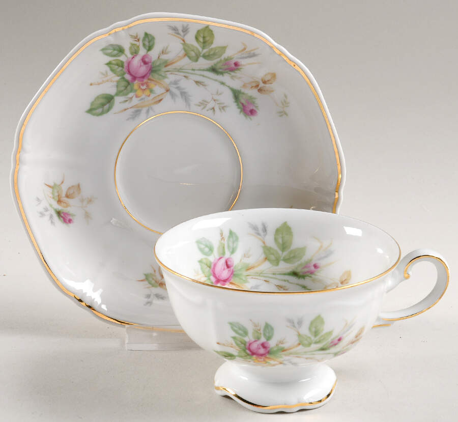 7470 (White, Scalloped) Footed Cup & Saucer Set by Thomas-1