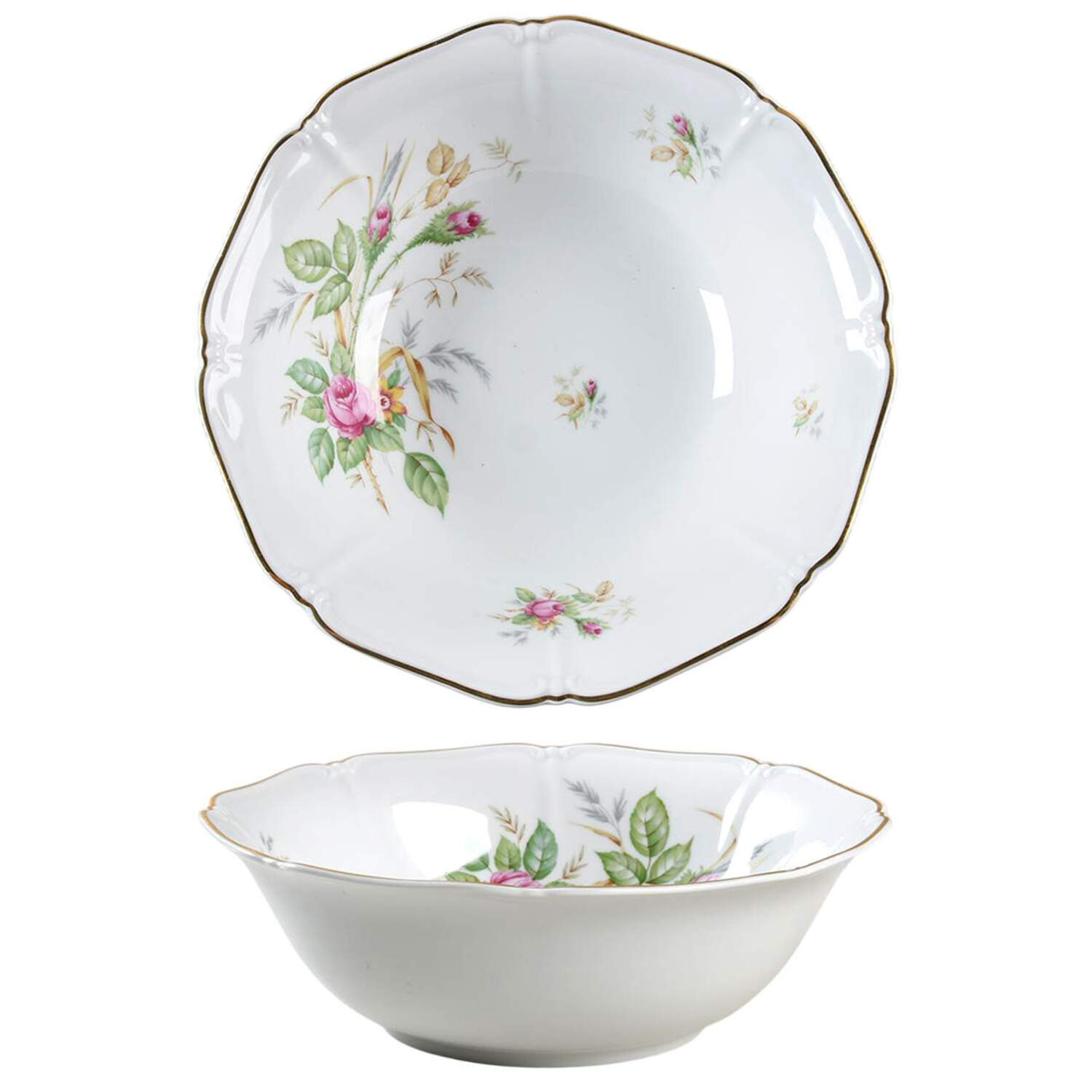 7470 (White, Scalloped) 9" Round Vegetable Bowl by Thomas-1
