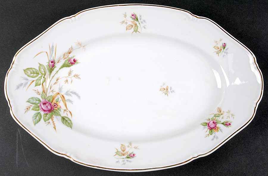 7470 (White, Scalloped) 14" Oval Serving Platter by Thomas-1