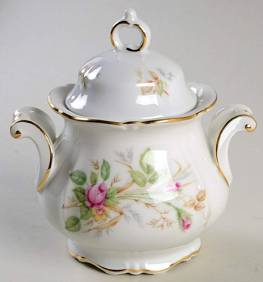 7470 (White, Scalloped) Sugar Bowl & Lid by Thomas-1