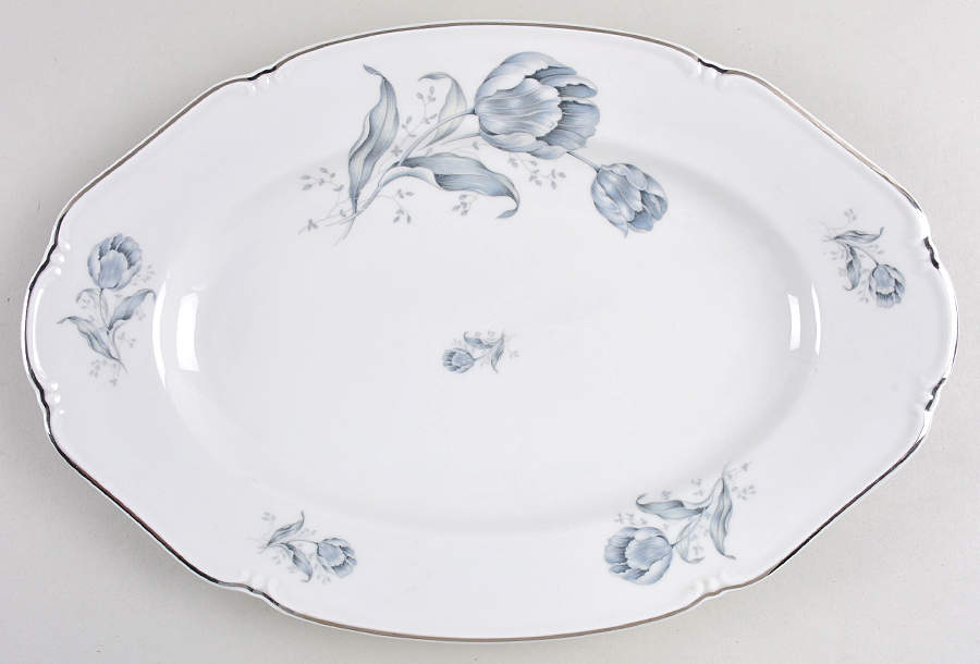 7510 (Platinum Trim) 14" Oval Serving Platter by Thomas-1