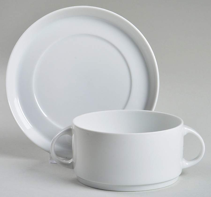 ABC White Flat Cream Soup Bowl & Saucer Set by Thomas-1
