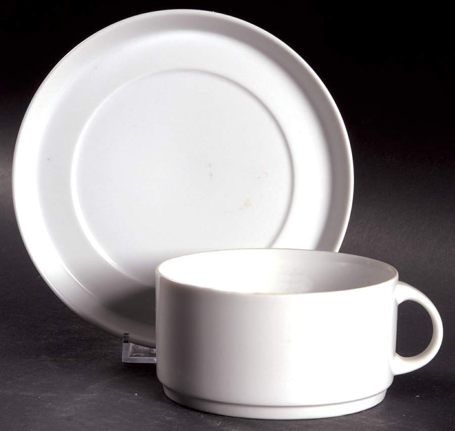 ABC White Flat Cup & Saucer Set by Thomas-1