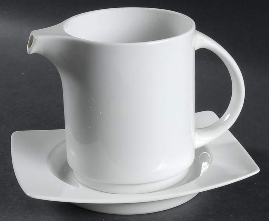 ABC White Gravy Boat & Underplate by Thomas-1