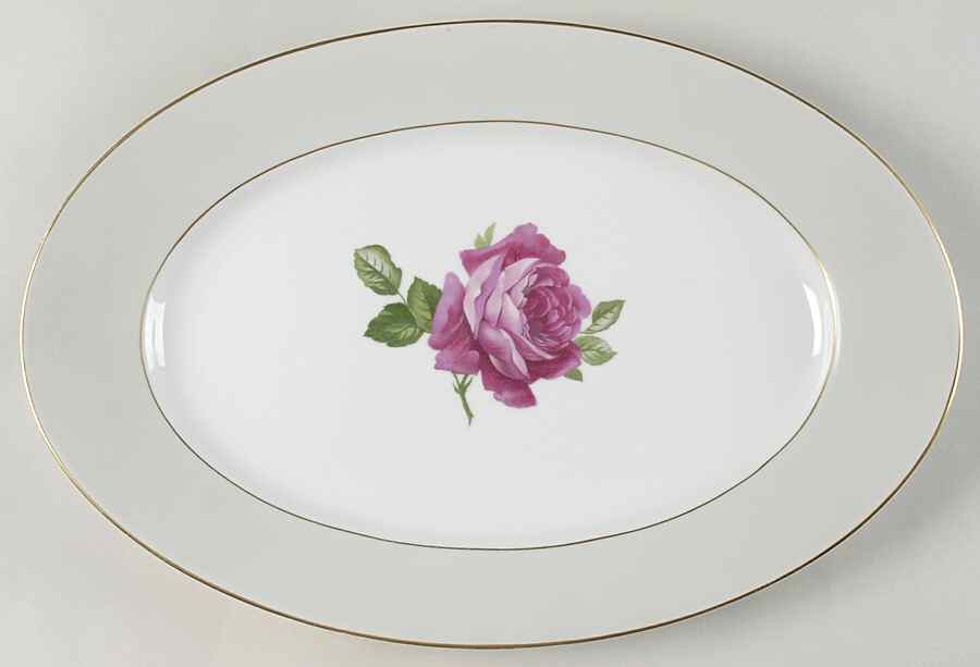 American Beauty Rose 14" Oval Serving Platter by Thomas-1