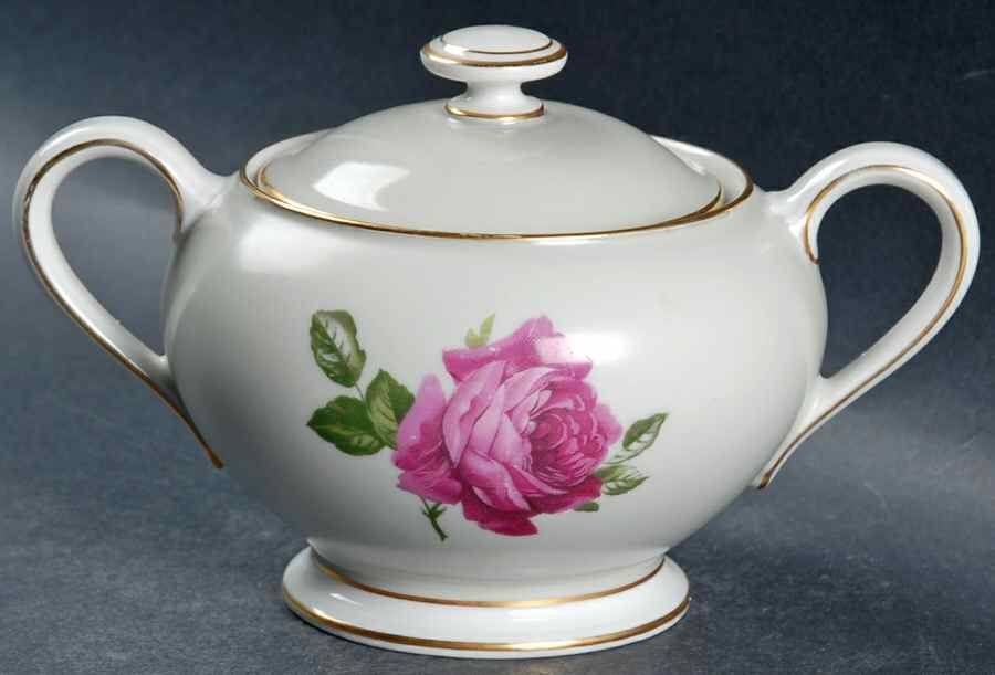 American Beauty Rose Sugar Bowl & Lid by Thomas-1