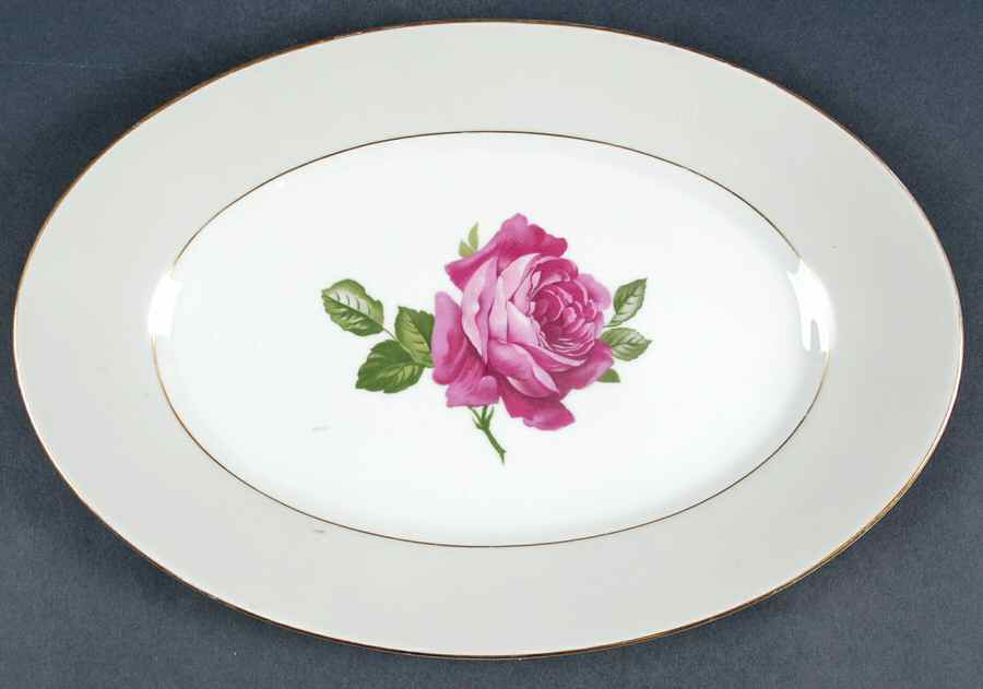 American Beauty Rose 12" Oval Serving Platter by Thomas-1