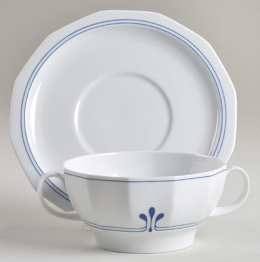 Amsterdam Flat Cream Soup Bowl & Saucer Set by Thomas-1