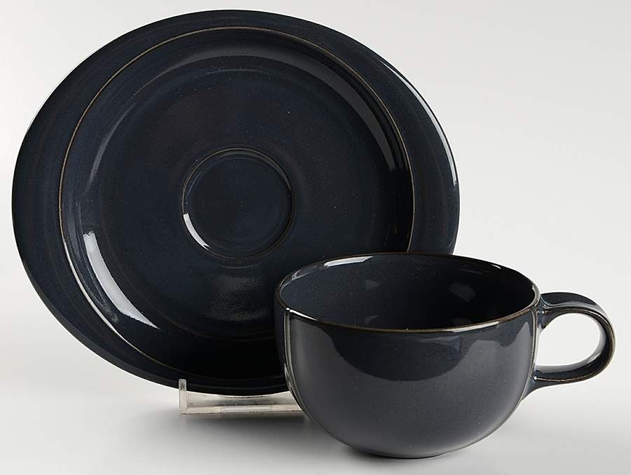 Anthracite Flat Cup & Saucer Set by Thomas-1