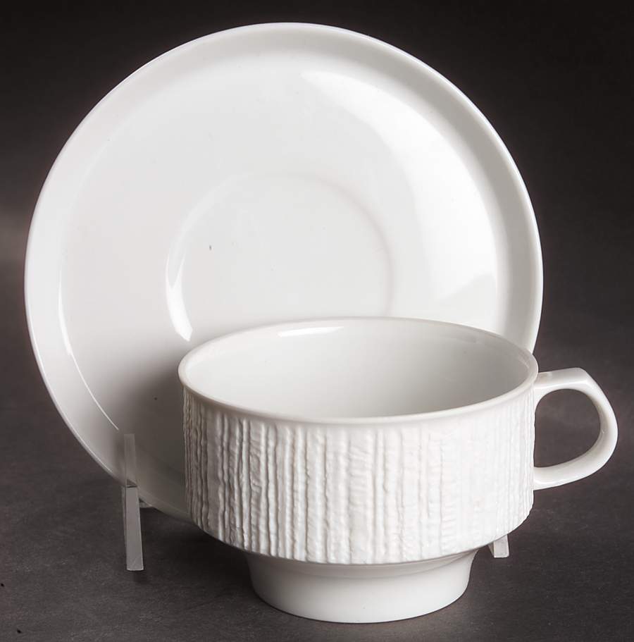Arcta White Flat Cup & Saucer Set by Thomas-1