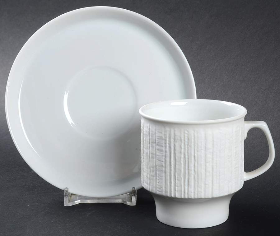 Arcta White Flat Cup & Saucer Set by Thomas-1