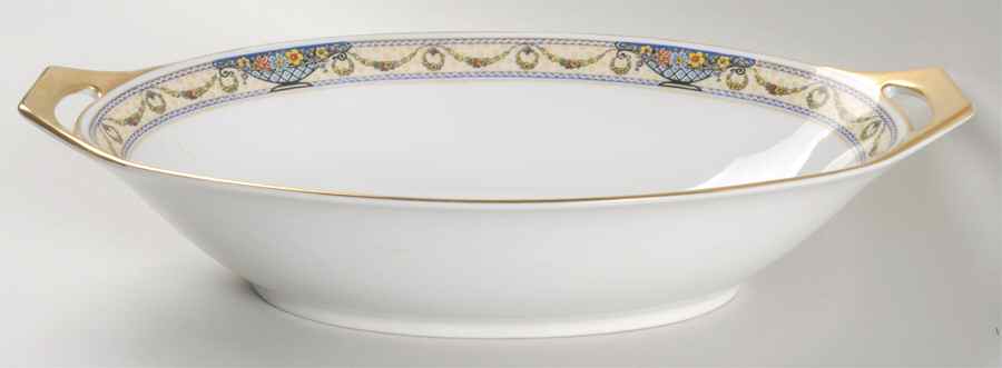The Arlington (White Border & Center) 11" Oval Vegetable Bowl by Thomas-1
