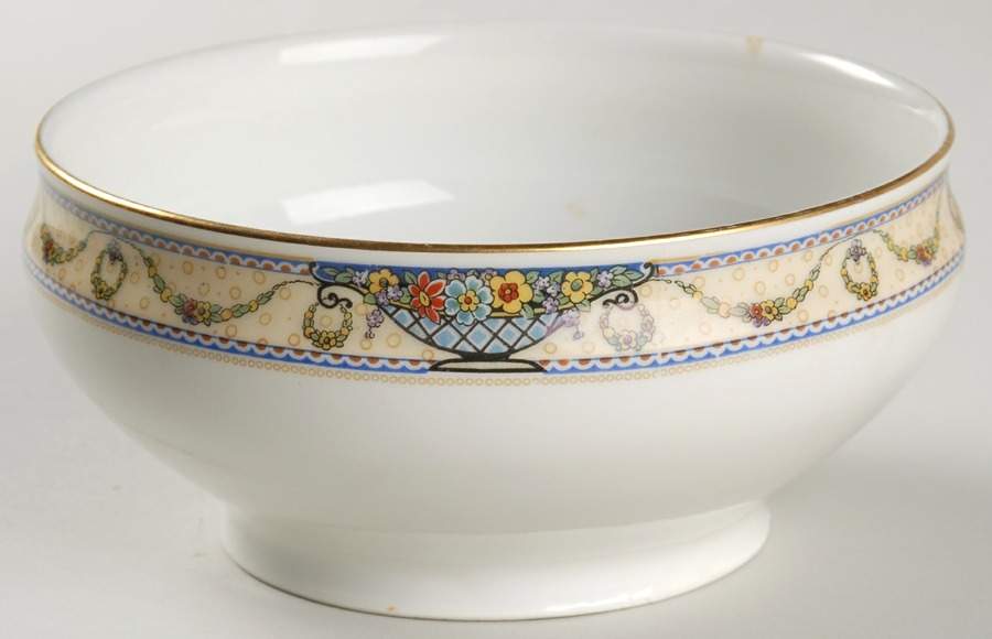 The Arlington (White Border & Center) Cranberry Bowl by Thomas-1