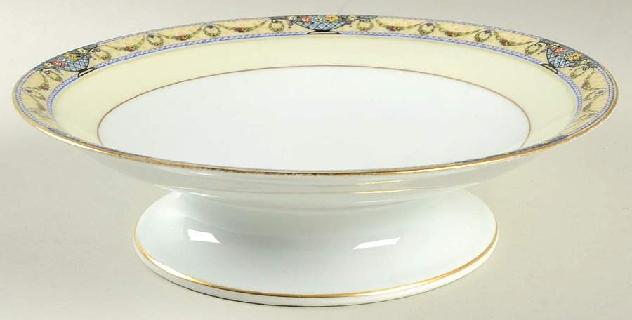 The Arlington (White Cream Border) Round Compote (Height X Width) by Thomas-1