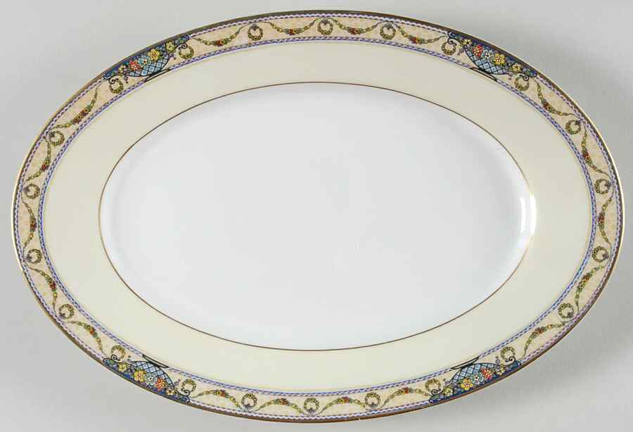 The Arlington (White Cream Border) 13" Oval Serving Platter by Thomas-1