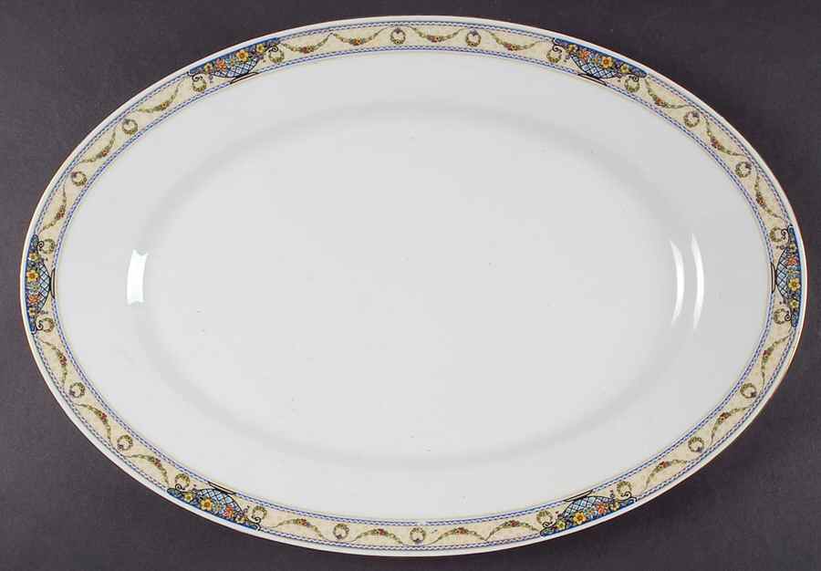 The Arlington (White Cream Border) 16" Oval Serving Platter by Thomas-1