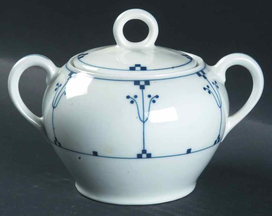 Bavarian Blue Sugar Bowl & Lid by Thomas-1