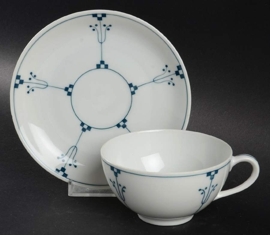 Bavarian Blue Flat Cup & Saucer Set by Thomas-1