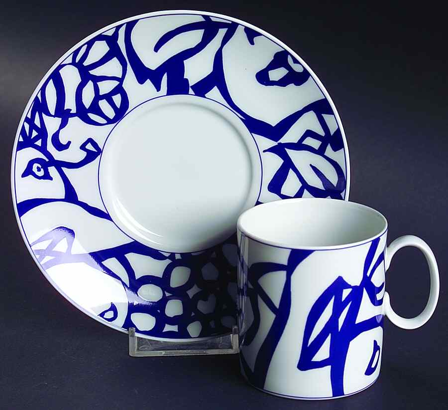 Blue Orchard Flat Cup & Saucer Set by Thomas-1
