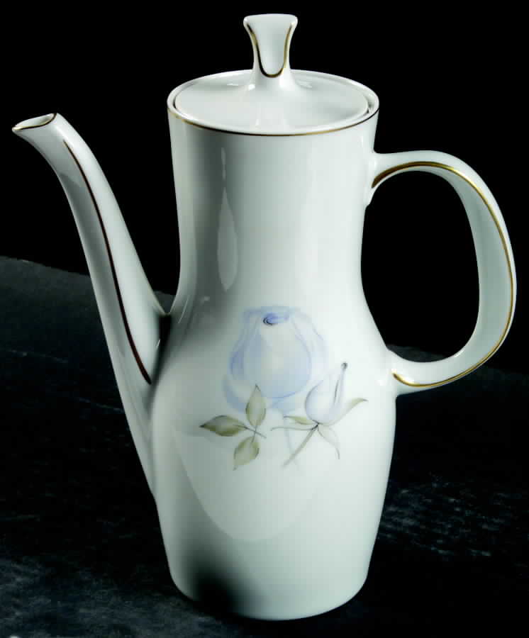 Blue Rose (Gold Trim) Coffee Pot & Lid by Thomas-1