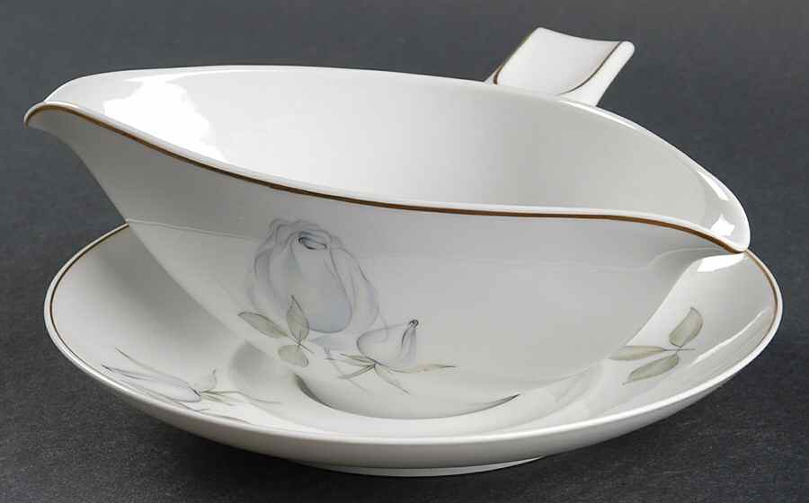 Blue Rose (Gold Trim) Gravy Boat & Underplate by Thomas-1