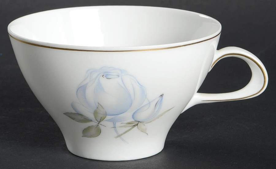 Blue Rose (Gold Trim) Flat Cup by Thomas-1