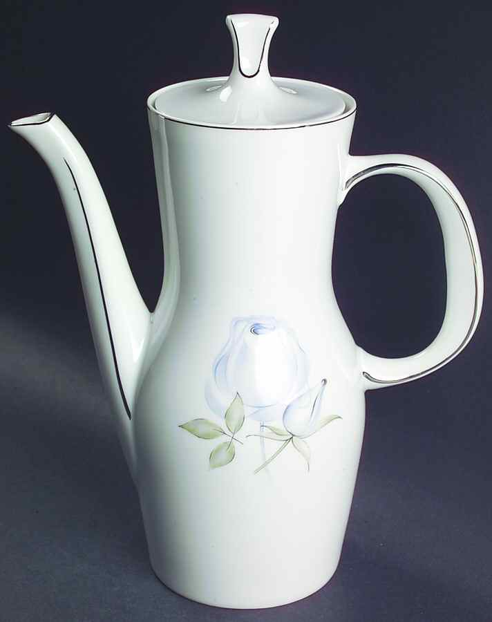 Blue Rose (Platinum) Coffee Pot & Lid by Thomas-1