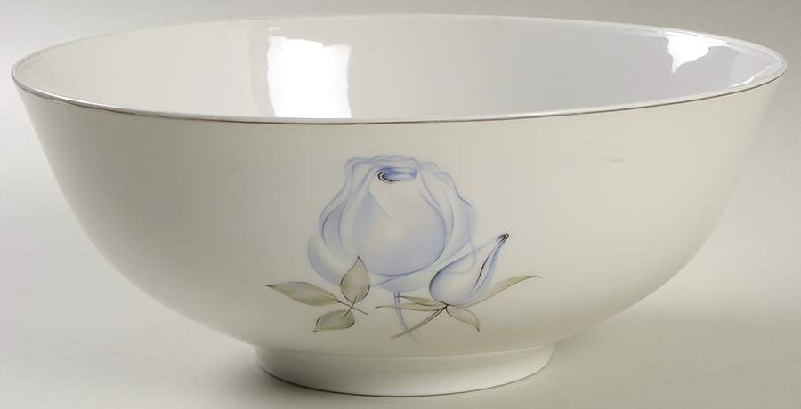 Blue Rose (Platinum) 9" Round Vegetable Bowl by Thomas-1