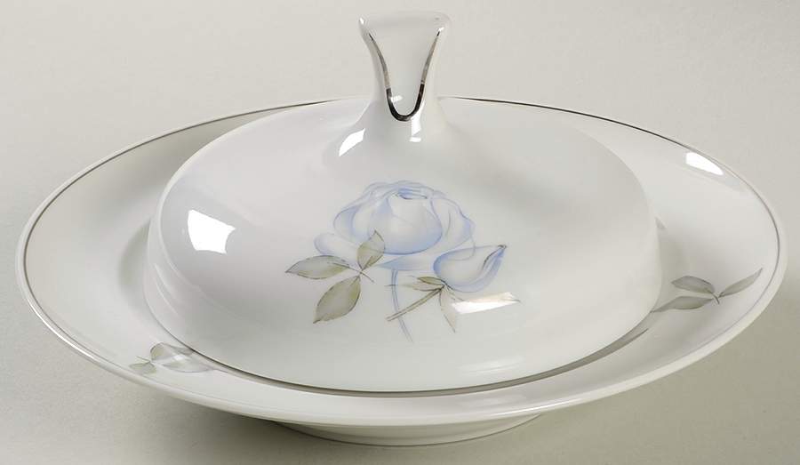 Blue Rose (Platinum) Round Covered Butter by Thomas-1
