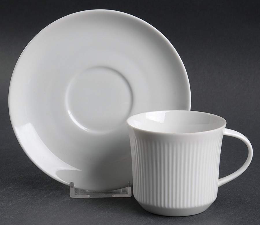 Brazilia White Flat Cup & Saucer Set by Thomas-1