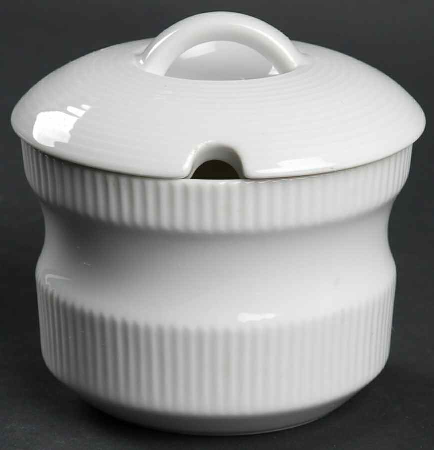 Brazilia White Sugar Bowl & Lid by Thomas-1